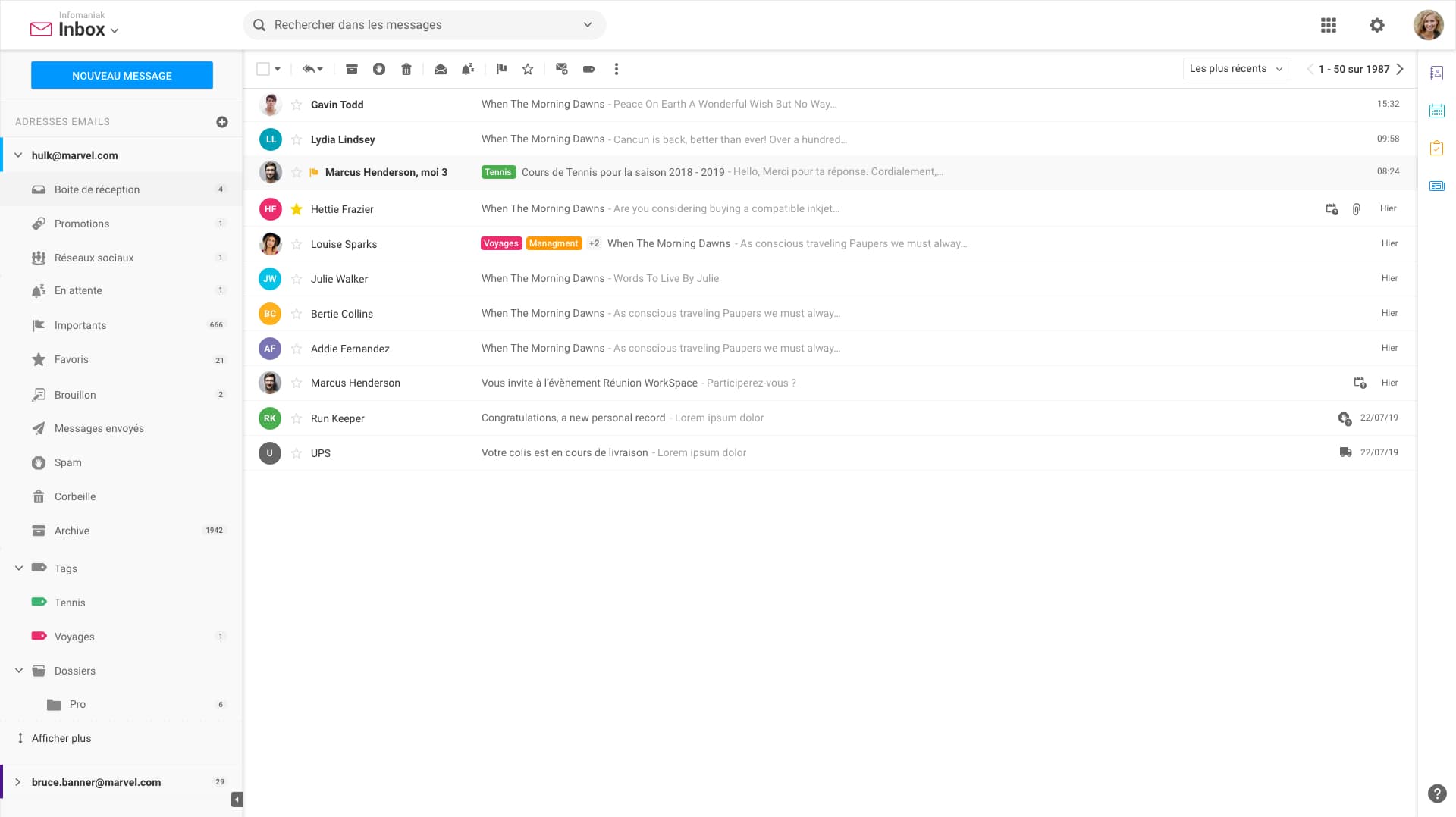 Mail infomaniak UX Designer